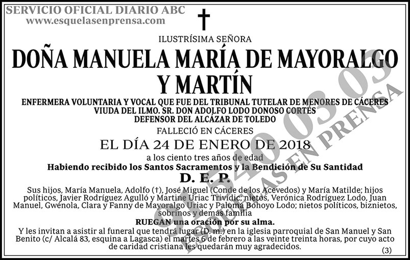 Manuela María de Mayoralgo y Martín